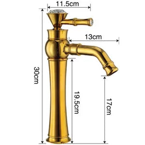 DecorBites™ Gold Bathroom Faucet | Modern Basin Tap with High Arc Design