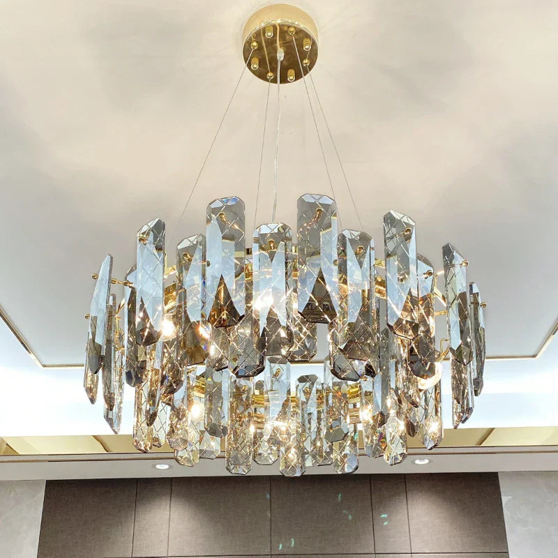 DecorBites™ Crystal LED Chandelier for Elegant Living Room, Dining, Bedroom, Kitchen