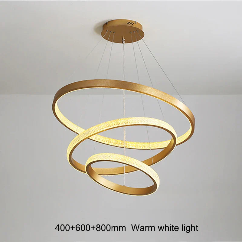 DecorBites™ Gold Circle Chandelier Creative LED Lighting Modern Indoor Fixtures