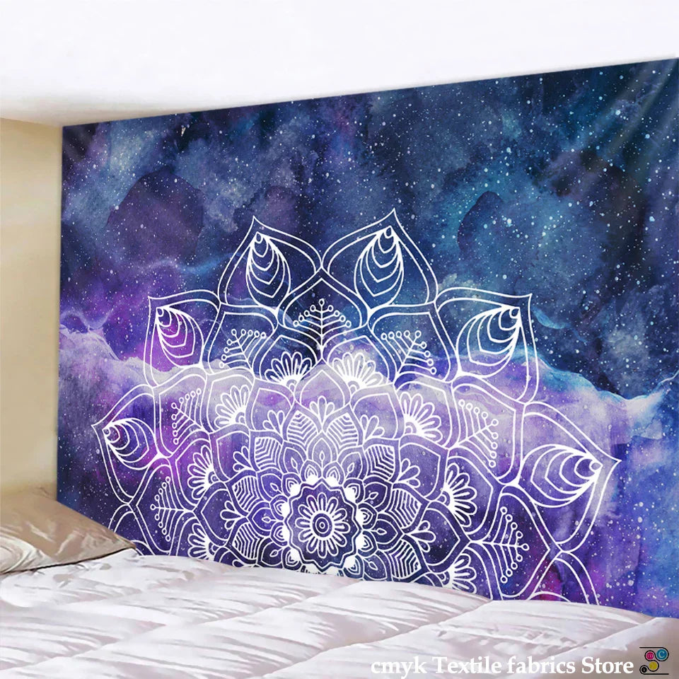 DecorBites™ Boho Sun Moon Mandala Wall Tapestry Psychedelic Hippie Decor