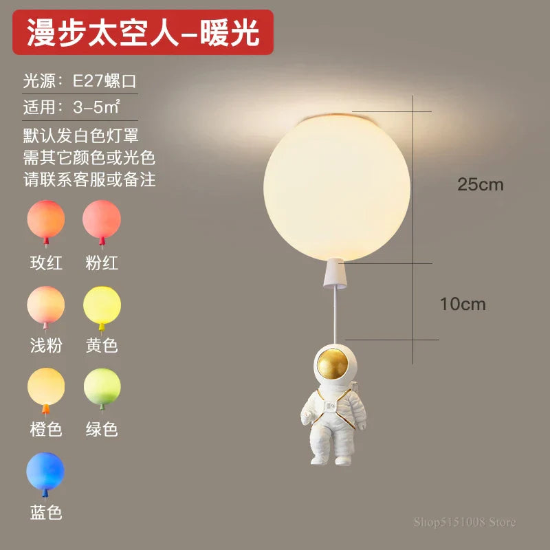 DecorBites™ Astronaut Balloon LED Pendant Light for Children's Nursery Room