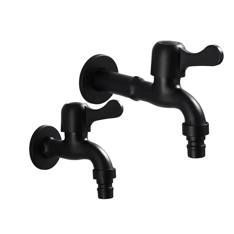 DecorBites™ Antique Black Brass Wall Mount Bibcock Tap for Outdoor Garden and Washing Machine
