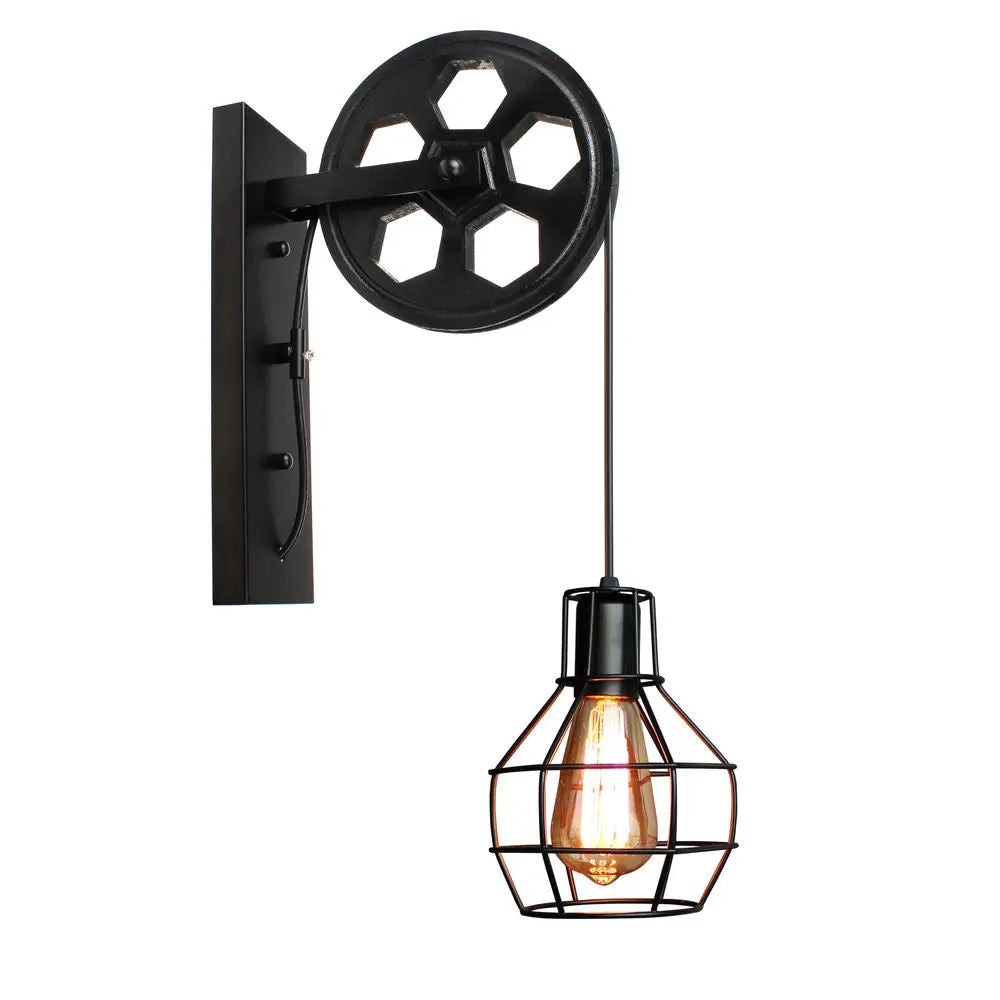 DecorBites™ Industrial Iron Wall Sconce LED Fixture for Cafe Bar Loft Decoration
