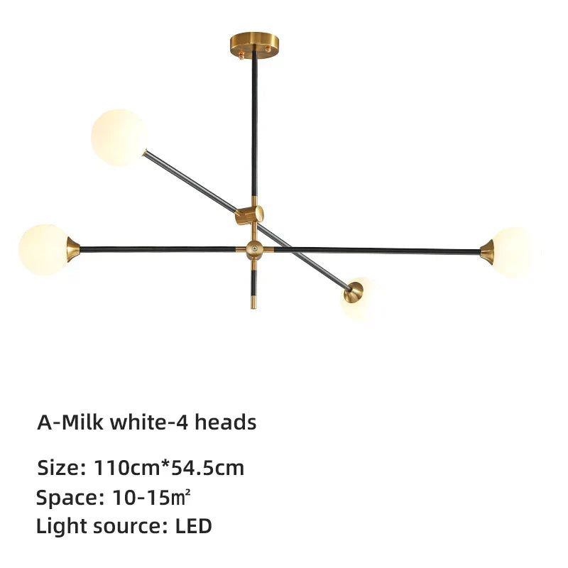 DecorBites™ Geometric Glass Ball Chandelier: Post-modern LED Pendant Lights for Stylish Decor