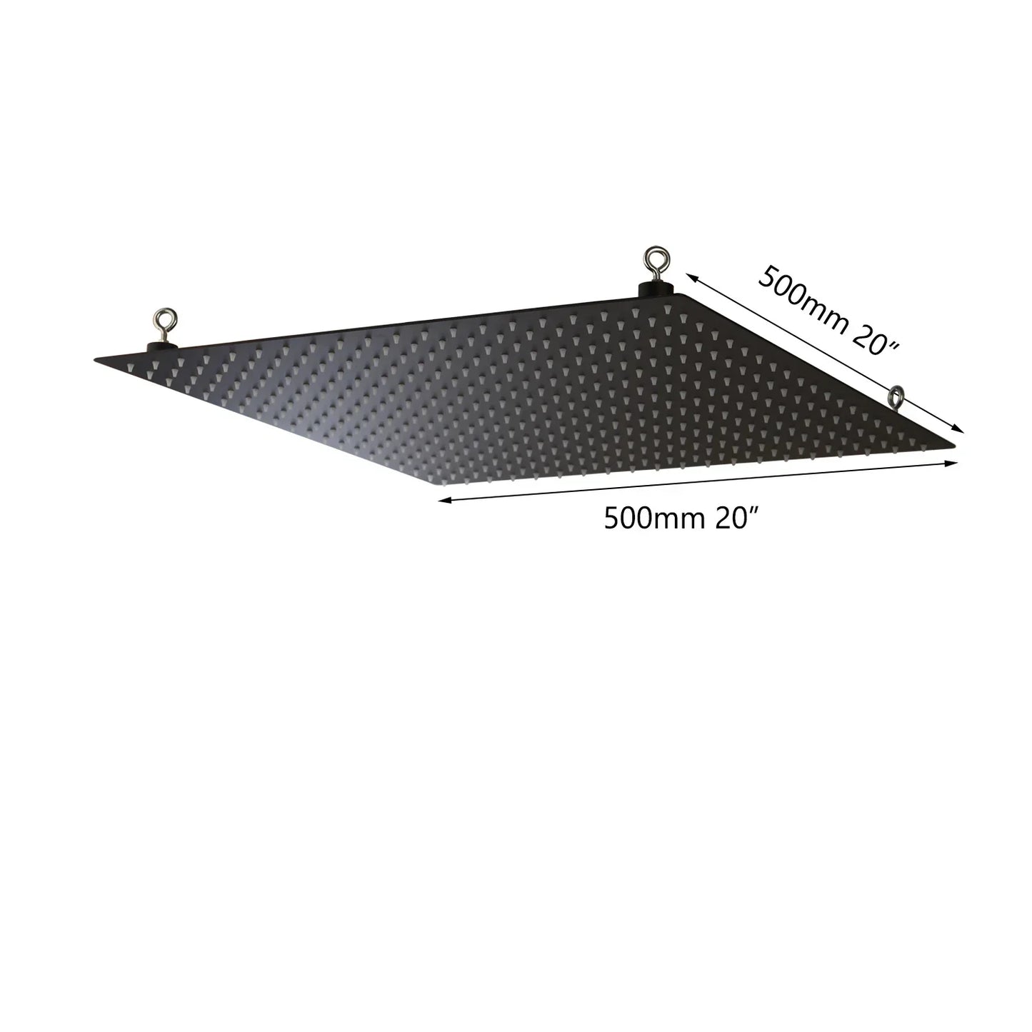 DecorBites™ 8-20" Black Ultra-thin Rain Shower Head for Bathroom Square Rainfall Faucet