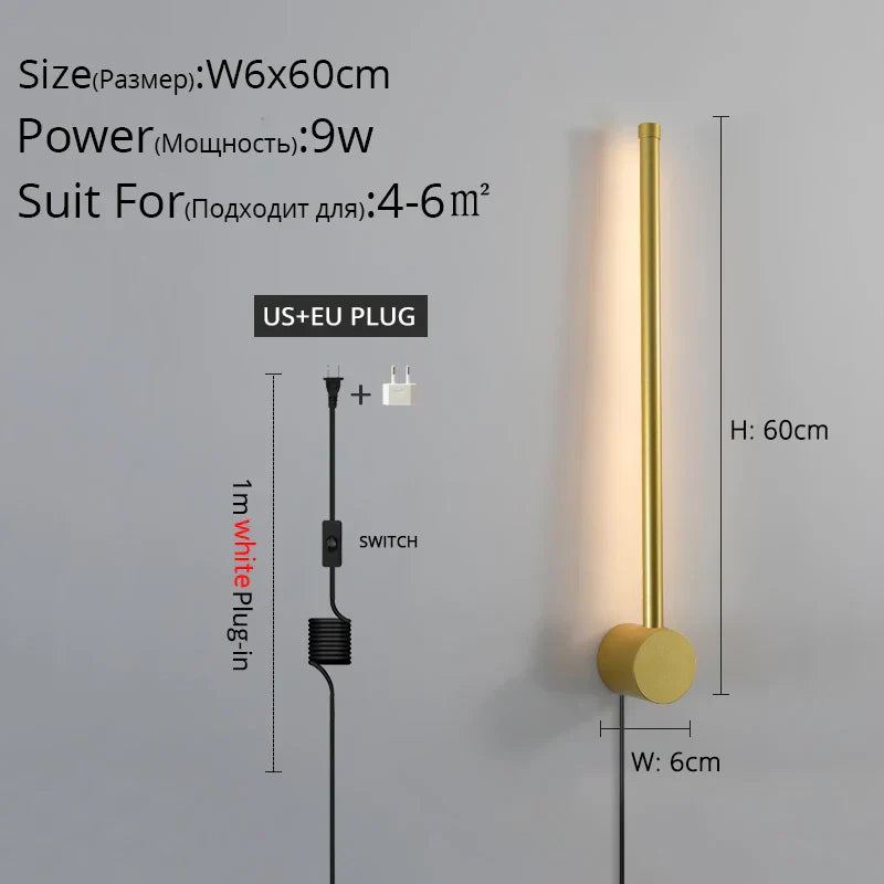 DecorBites™ Black LED Wall Sconce for Living Room Bedroom Lighting