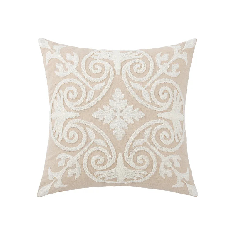 DecorBites™ Embroidered Daisy Floral Fish Pillow Cover 45x45cm/30x50cm Yellow Blue