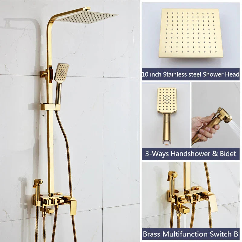 DecorBites™ Black Gold Bidet Shower Faucet Set with Hand Shower Mixer Tap