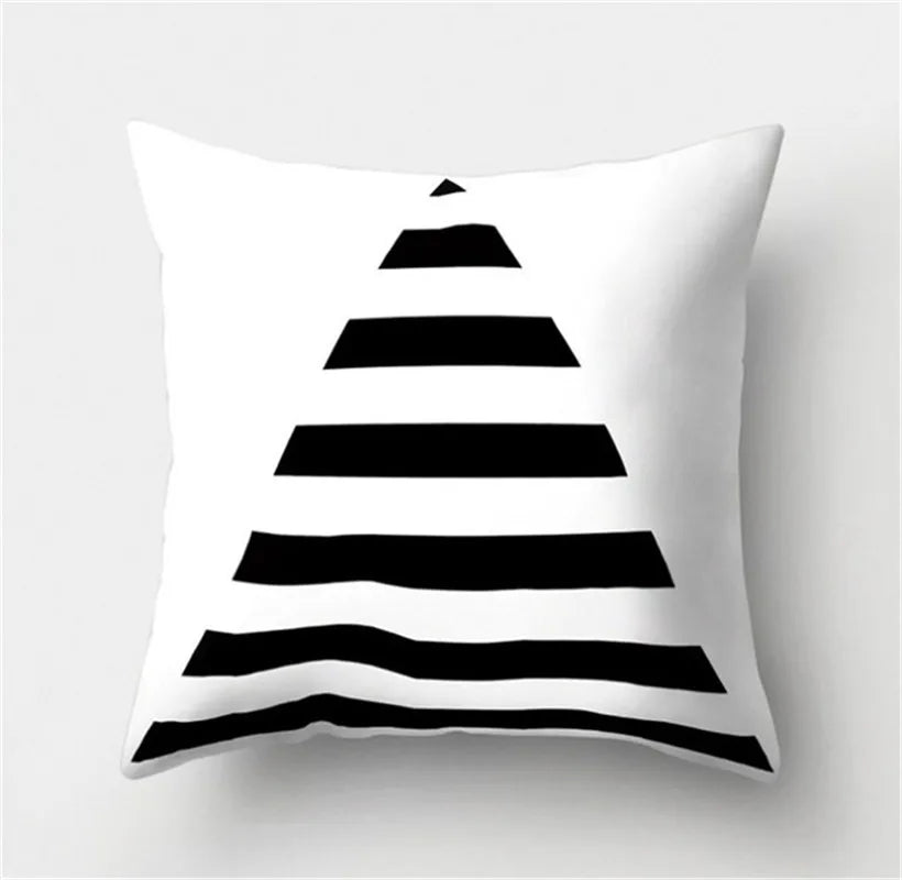 DecorBites™ Black White Flocking Pillowcase 45*45cm Fashion Living Room Sofa Cushion
