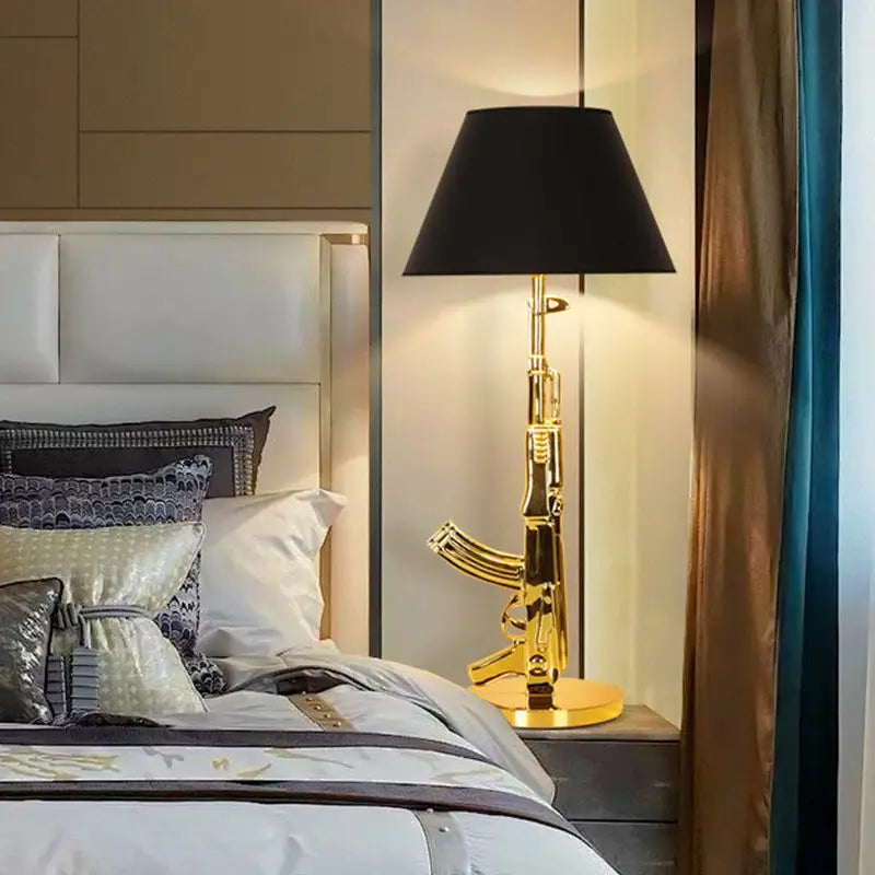 DecorBites™ Gold AK47 Floor Lamp: Modern Resin Night Light for Home Decor