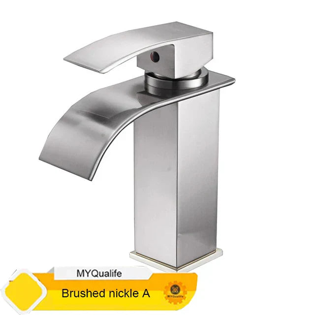 DecorBites™ Black Waterfall Basin Faucet Mixer Tap for Vessel Sinks - Single Hole