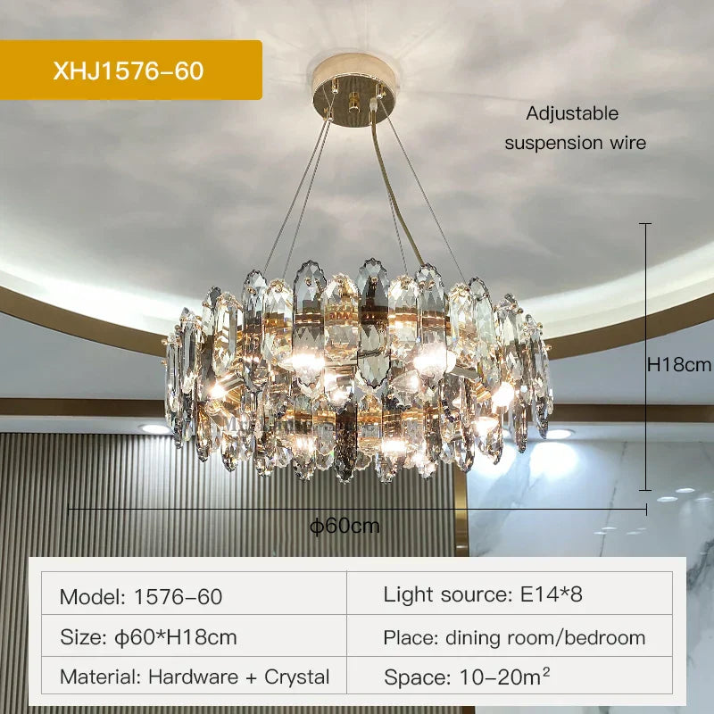 DecorBites™ Crystal Chandelier: Elegant Nordic Design for Living, Dining, Bedroom