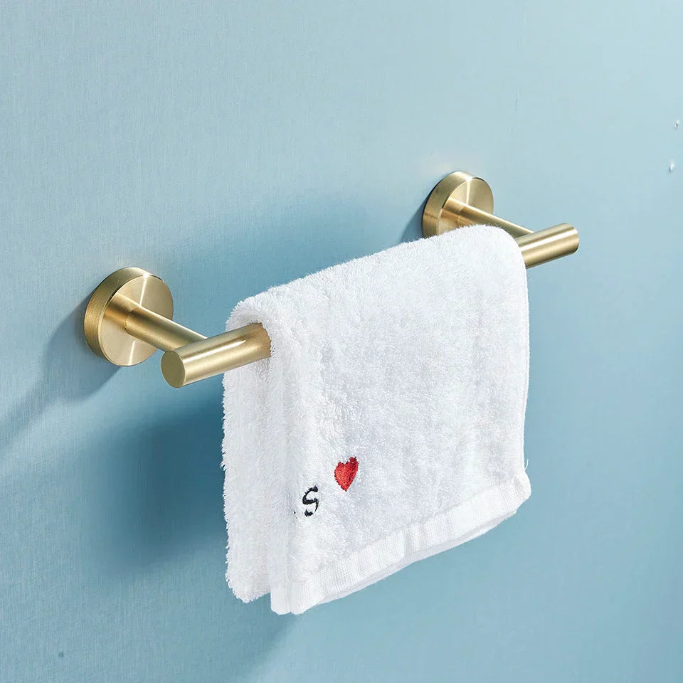 DecorBites™ Bathroom Hardware Set: Towel Bar, Robe Hook, Rack, Shelf, Tissue Holder, Hook