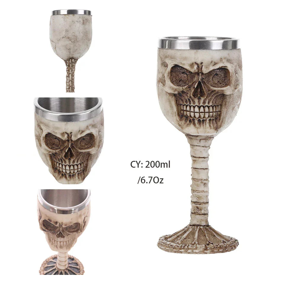 DecorBites™ Dragon King Goblet 200ml: Retro Stainless Steel Wine Glass Gothic Whiskey Cup