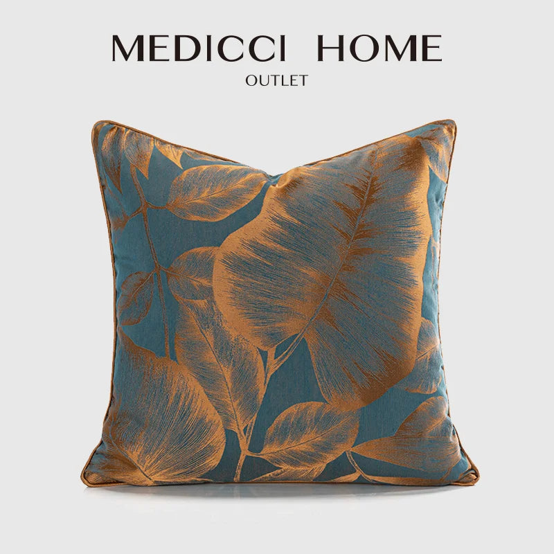 DecorBites™ Banana Tree Leaves Jacquard Cushion Cover 50x50cm