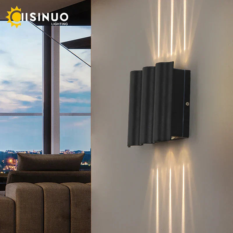 DecorBites™ 12W Black Outdoor LED Sconce Light IP65 Waterproof Alumunim Garden Villa Porch Lamp