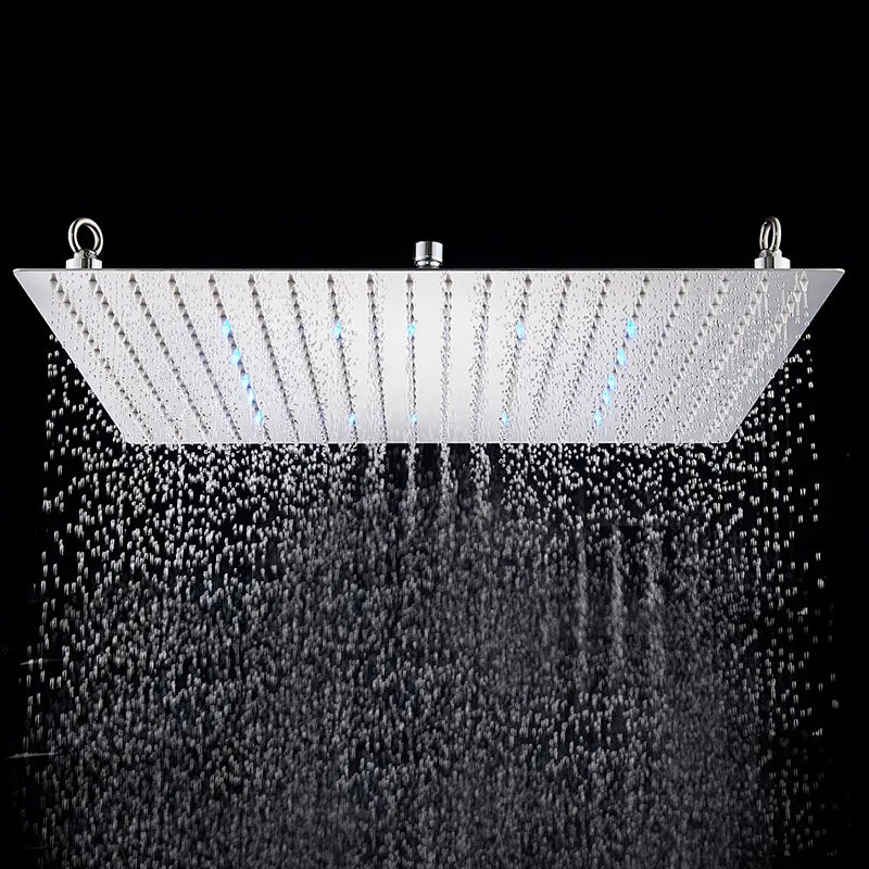 DecorBites™ 20 Inch Luxury Chrome Square Shower Head Stainless Steel Ultrathin Rainfall Head