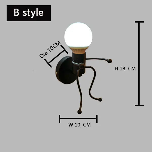 DecorBites™ Cartoon Matchstick Man Wall Lamp for Kids Room and Home Decor