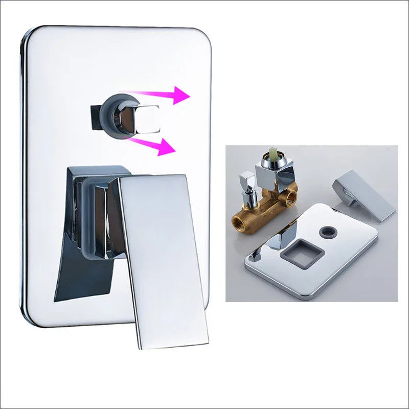 DecorBites™ Black Bathroom Faucet: 2 Function Wall Mount Hot Cold Shower Bathtub Facuet.