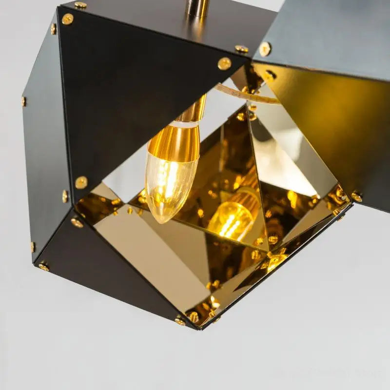 DecorBites™ Black Metal DNA Chandelier: Nordic, Modern, Creative Island Light for Bar and Restaurant.