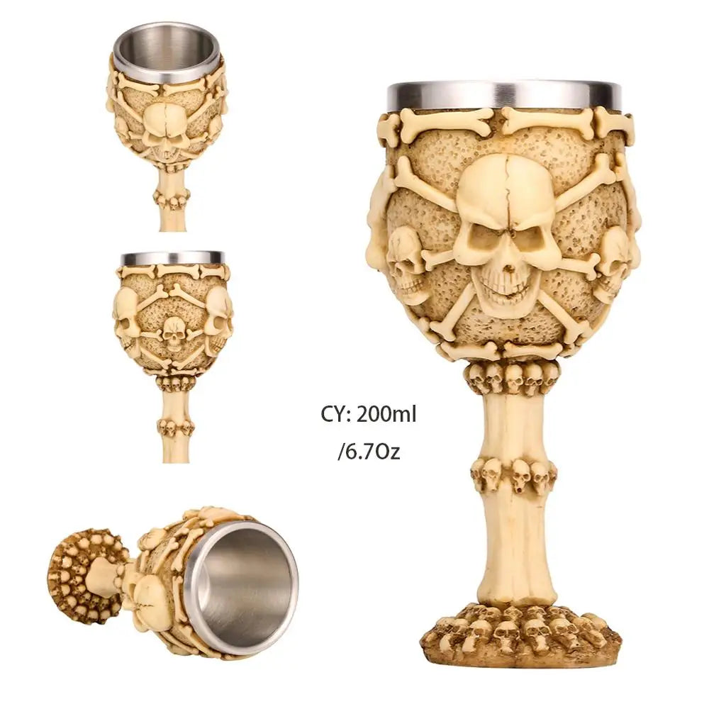 DecorBites™ Dragon King Goblet 200ml: Retro Stainless Steel Wine Glass Gothic Whiskey Cup