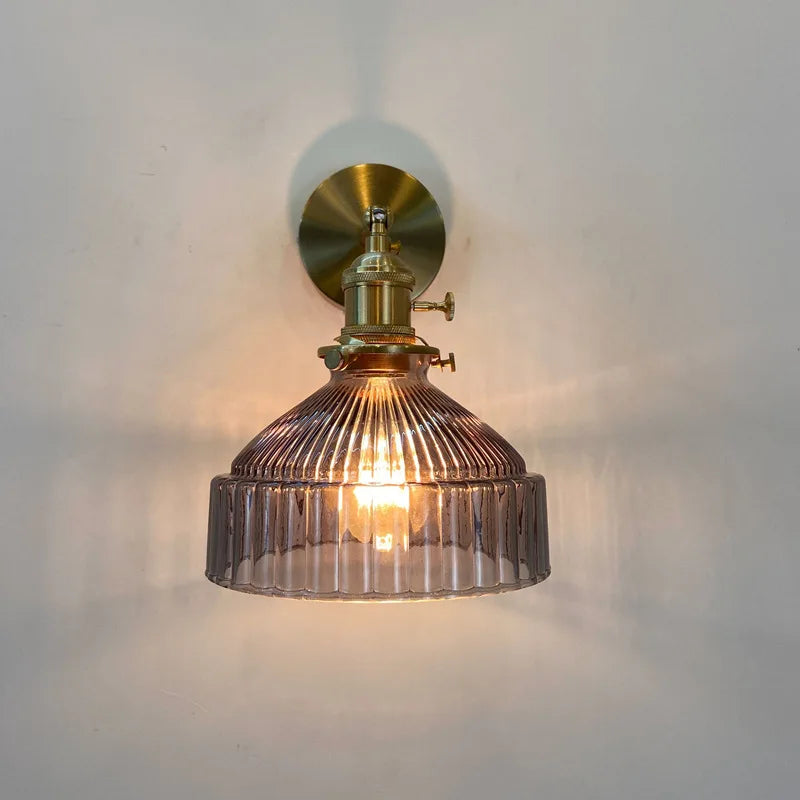 DecorBites™ Amber Glass LED Wall Light Fixtures On/Off Switch Nordic Modern Sconce