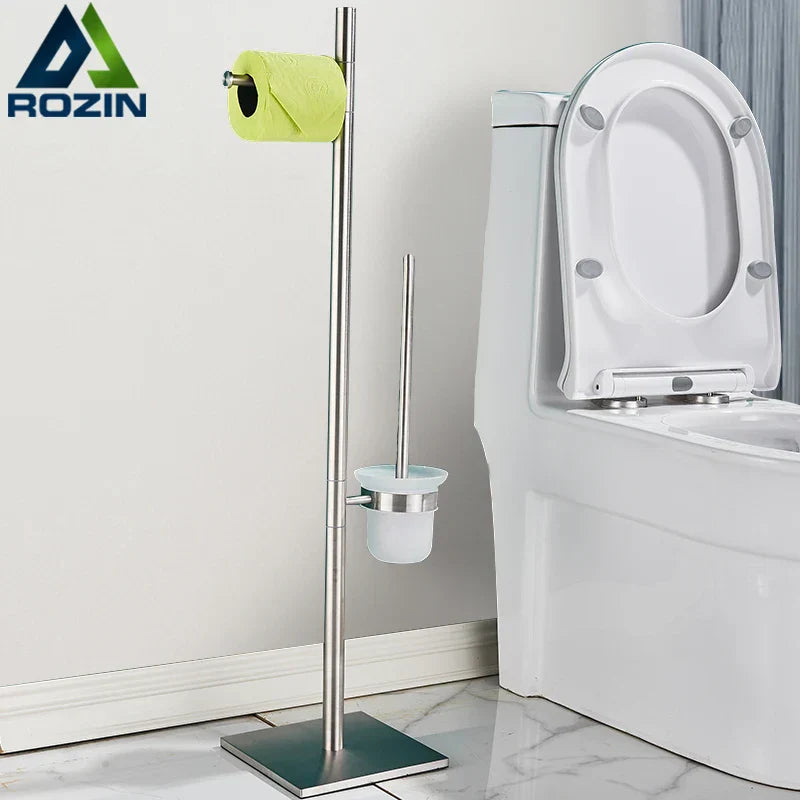 DecorBites™ Bathroom Set: Toilet Brush Rack, Toilet Paper Holder, & Accessories