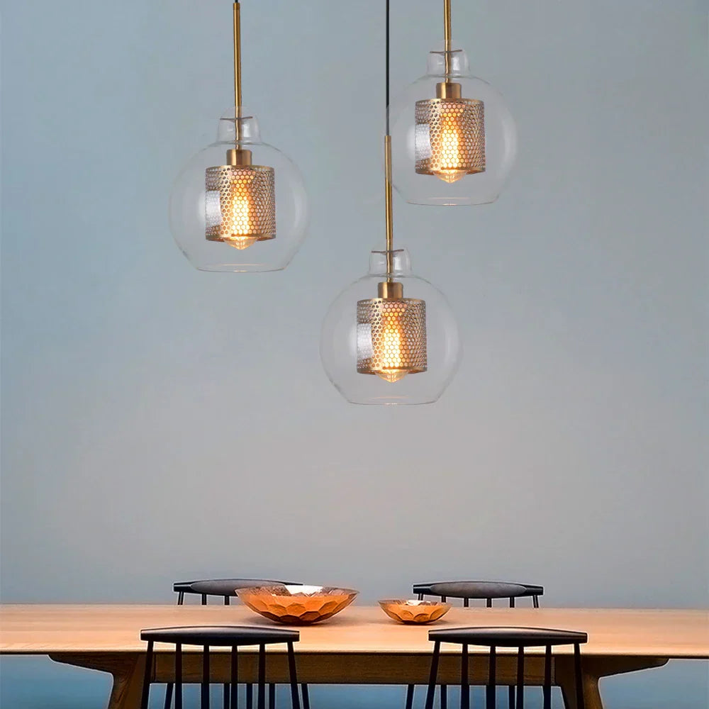DecorBites™ Ball Glass Pendant Light Modern Kitchen Dining Living Room Fixture