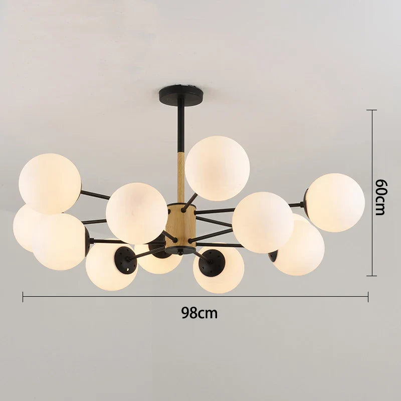 DecorBites™ Black/Gold Glass Pendant Light for Living Room Bedroom Restaurant