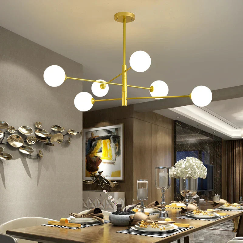 DecorBites™ Black/Gold G9 LED Chandelier for Living Room Bedroom Modern Pendant Lighting
