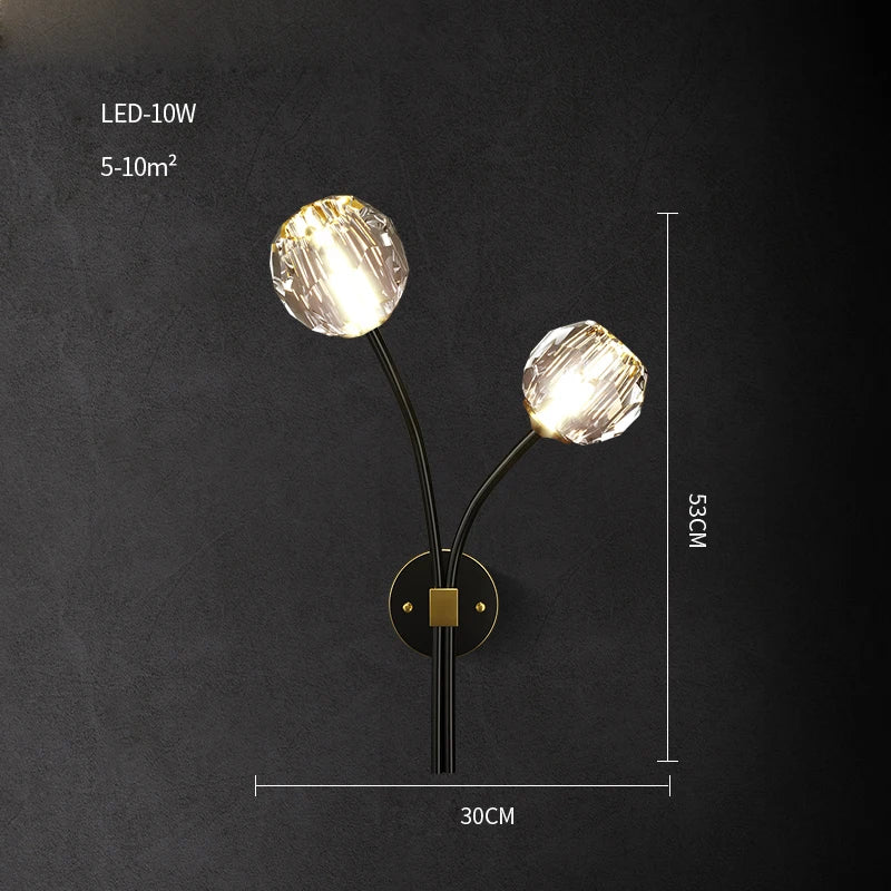 DecorBites™ Crystal Stone Designer LED Wall Sconce for Bedroom and Corridor