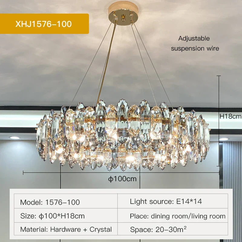 DecorBites™ Crystal Chandelier: Elegant Nordic Design for Living, Dining, Bedroom
