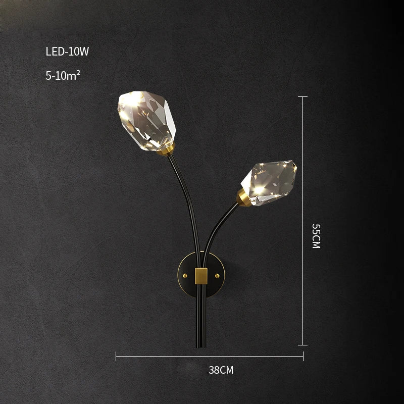 DecorBites™ Crystal Copper Black LED Chandelier for Dinning Room