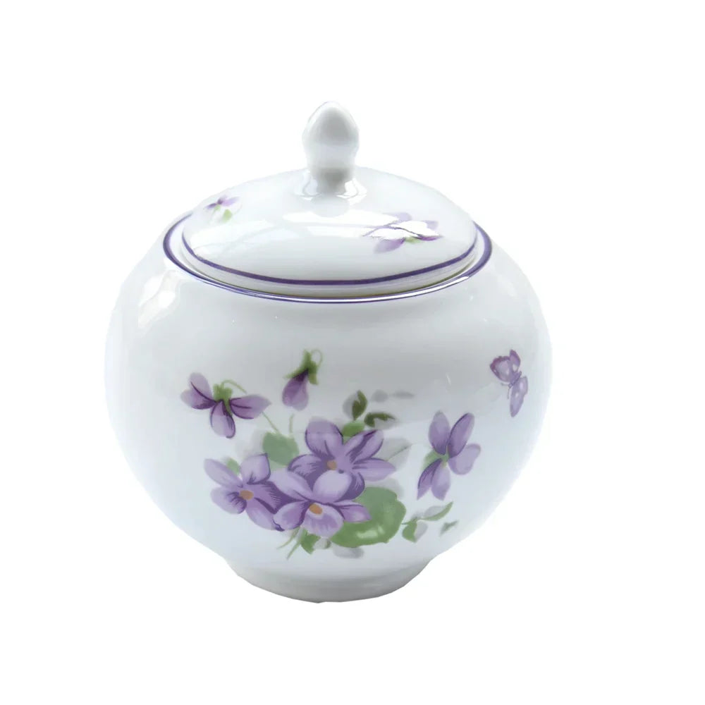 DecorBites™ Blue Dream Tea Set: Cup, Saucer, Milk Jar, Sugar Bowl, Plates & More
