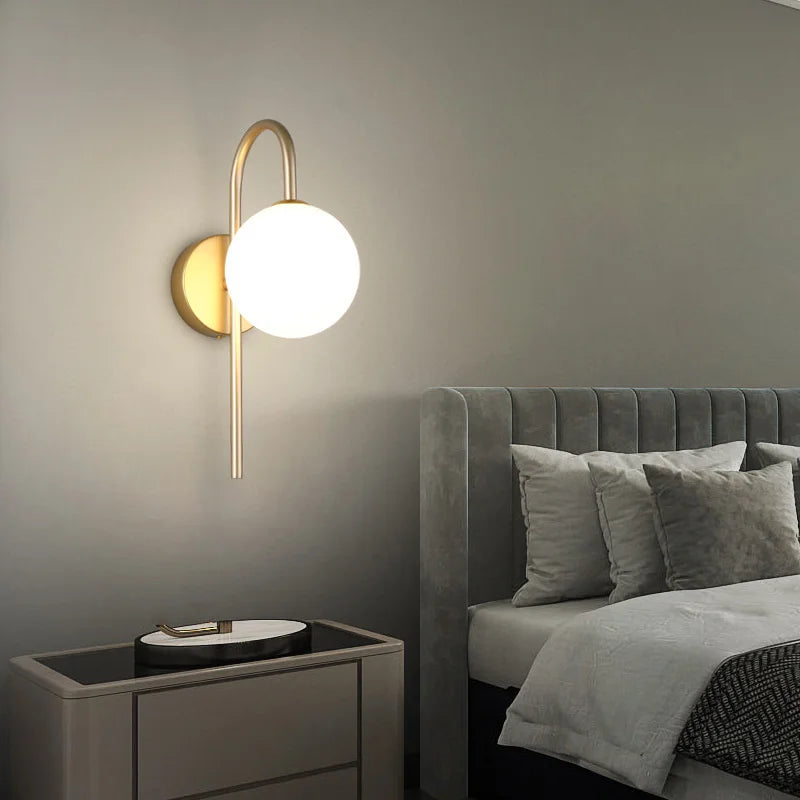 DecorBites™ Glass Ball LED Wall Sconce for Elegant Living Room Bedroom Hotel Staircase Lighting