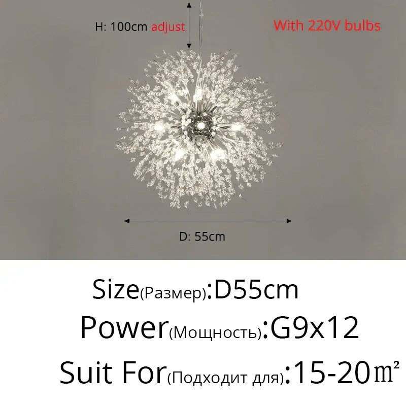DecorBites™ Gold/Silver LED Crystal Chandelier for Home Living Dining Study Hall Bedroom