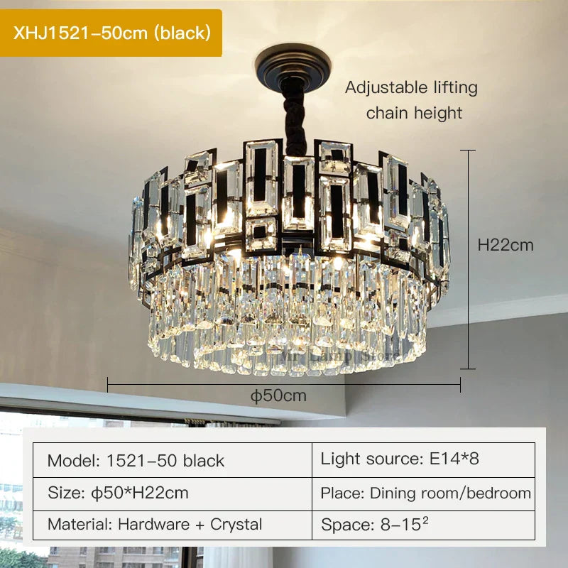DecorBites™ Crystal Chandelier: Elegant Lighting for Home, Living Room, Bedroom, Kitchen