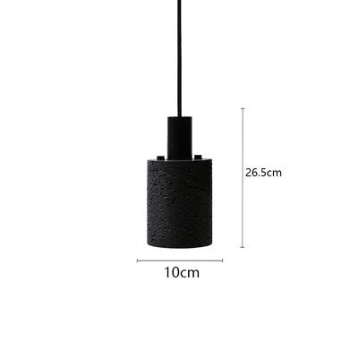 DecorBites™ Black Travertine Cement Terrazzo Pendant Light Industrial Hat Light