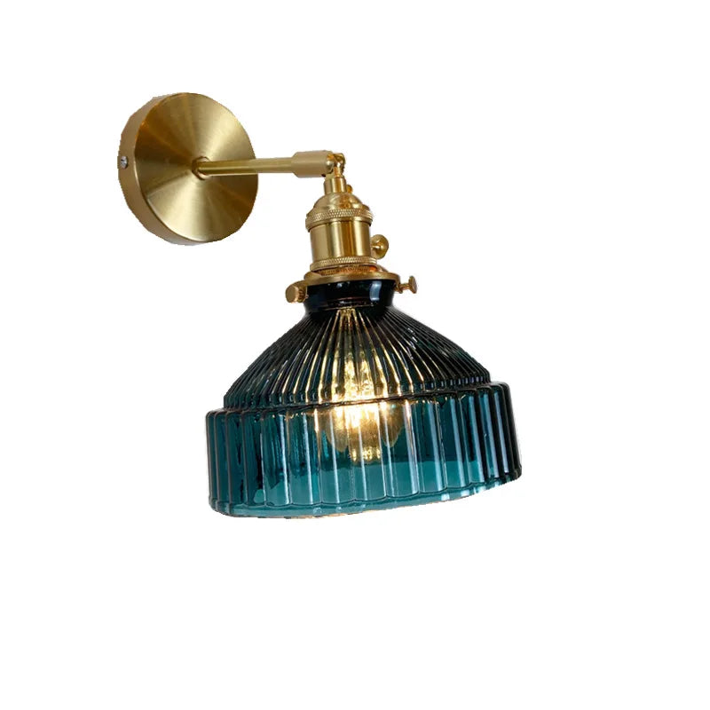 DecorBites™ Amber Glass LED Wall Light Fixtures On/Off Switch Nordic Modern Sconce