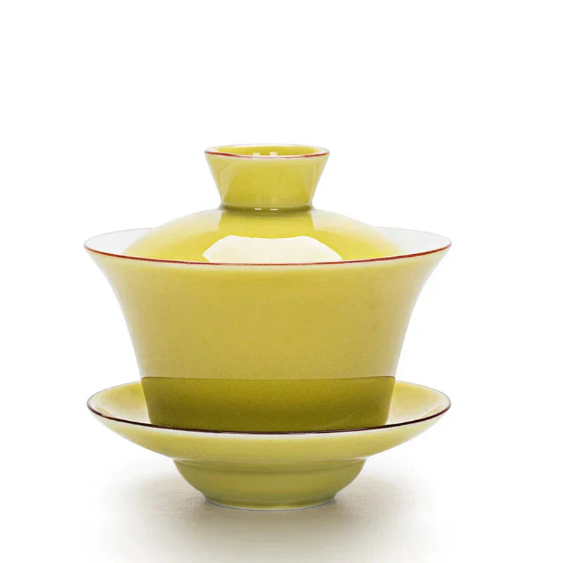 DecorBites™ Celadon Tea Tureen & Flower Gaiwan Kung Fu Tea Set 140ml Puer Kettle