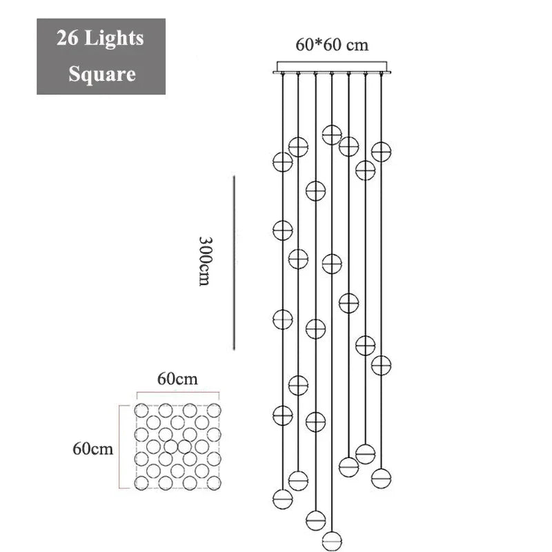 DecorBites™ Crystal LED Chandelier: Modern Luxury Pendant Lights for Staircase, Bedroom, and Living Room