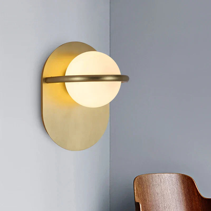 DecorBites™ Glass Ball Gold Wall Light Sconce | Modern Nordic Bedside Indoor Lamp