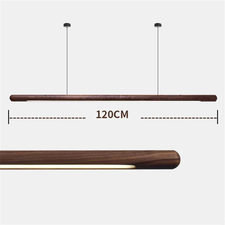 DecorBites™ Black Walnut Wood Pendant Lights: Minimalist LED Dining Room Hanglamp
