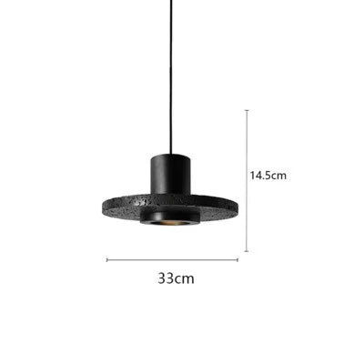 DecorBites™ Black Travertine Cement Terrazzo Pendant Light Industrial Hat Light
