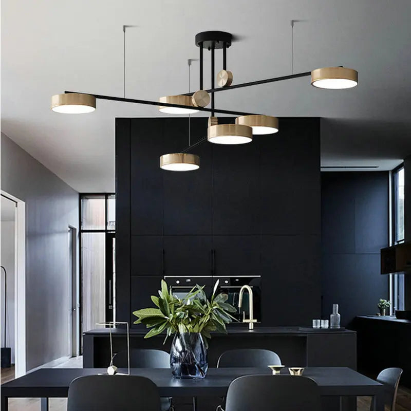 DecorBites™ Geometric LED Chandelier for Contemporary Living & Dining Room Decor
