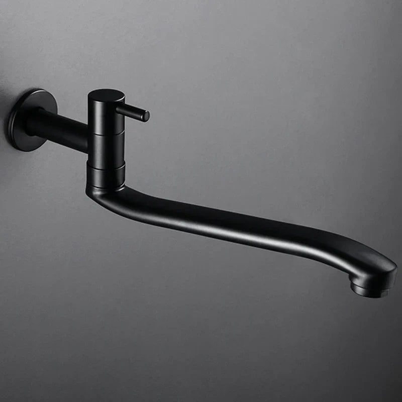 DecorBites™ Black Stainless Steel Swivel Kitchen Faucet 360 Degree Rotation Wall Mounted
