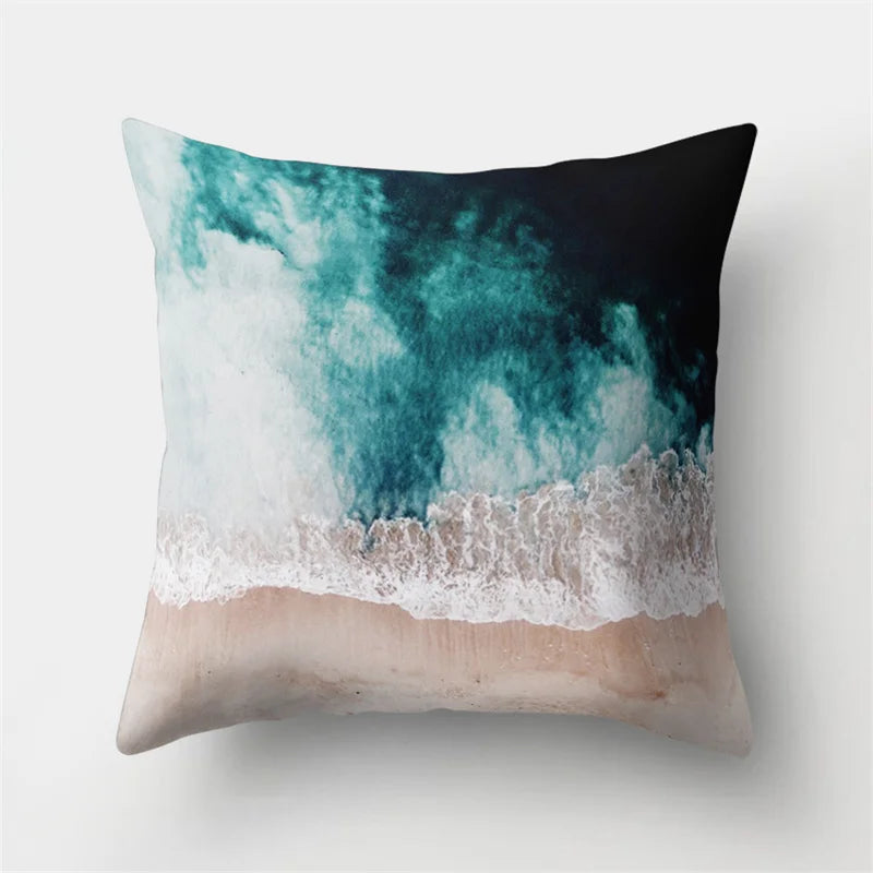 DecorBites™ Green Tropical Leaves Forest Pillowcase - Natural Mountain Ocean Wave Decor