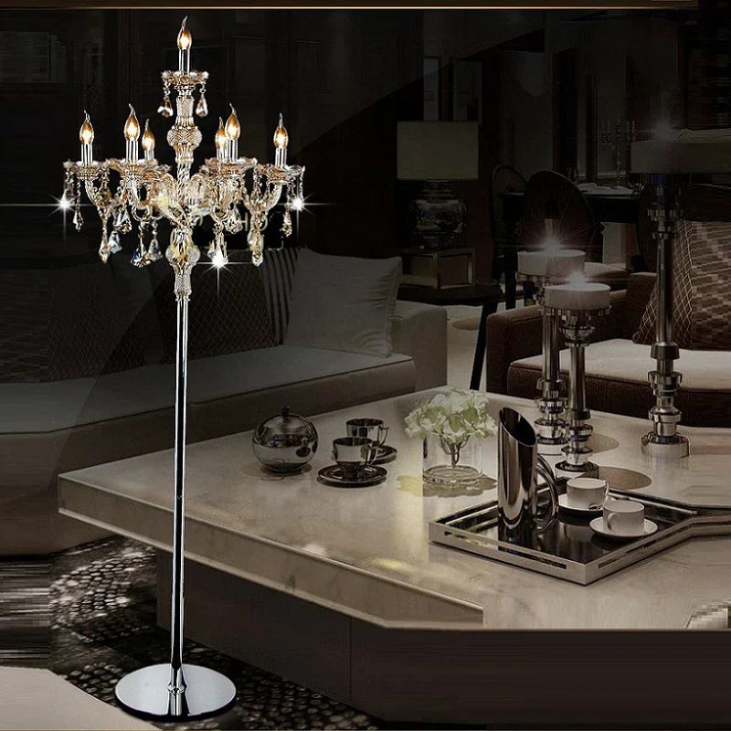DecorBites™ Crystal Floor Lamp - Modern French Design for Living Room and Bedroom