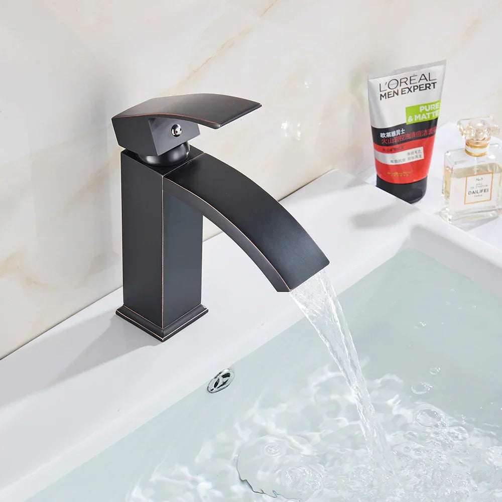 DecorBites™ Black Basin Mixer Faucet with Hot Cold Control