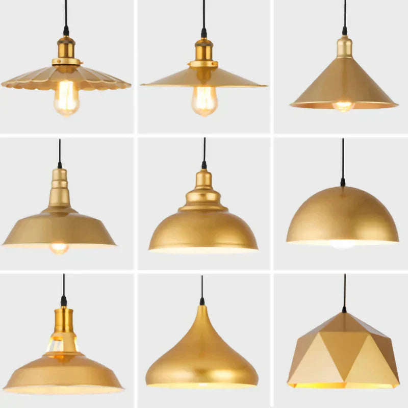 DecorBites™ Gold Wrought Iron Chandelier Pendant Light, E27 LED, Nordic Retro Style